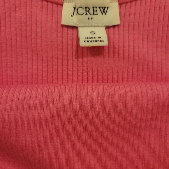 J. Crew Vibrant Pink Ribbed Tank Top - Picture 2 of 2